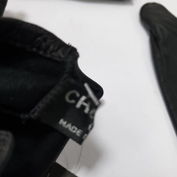 Chanel Black Leather Mittens - Size 8 - Picture 8 of 10
